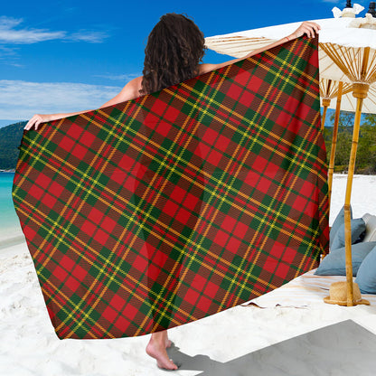 Plaid Holiday Pattern Print Design A01 Sarong Pareo Wrap