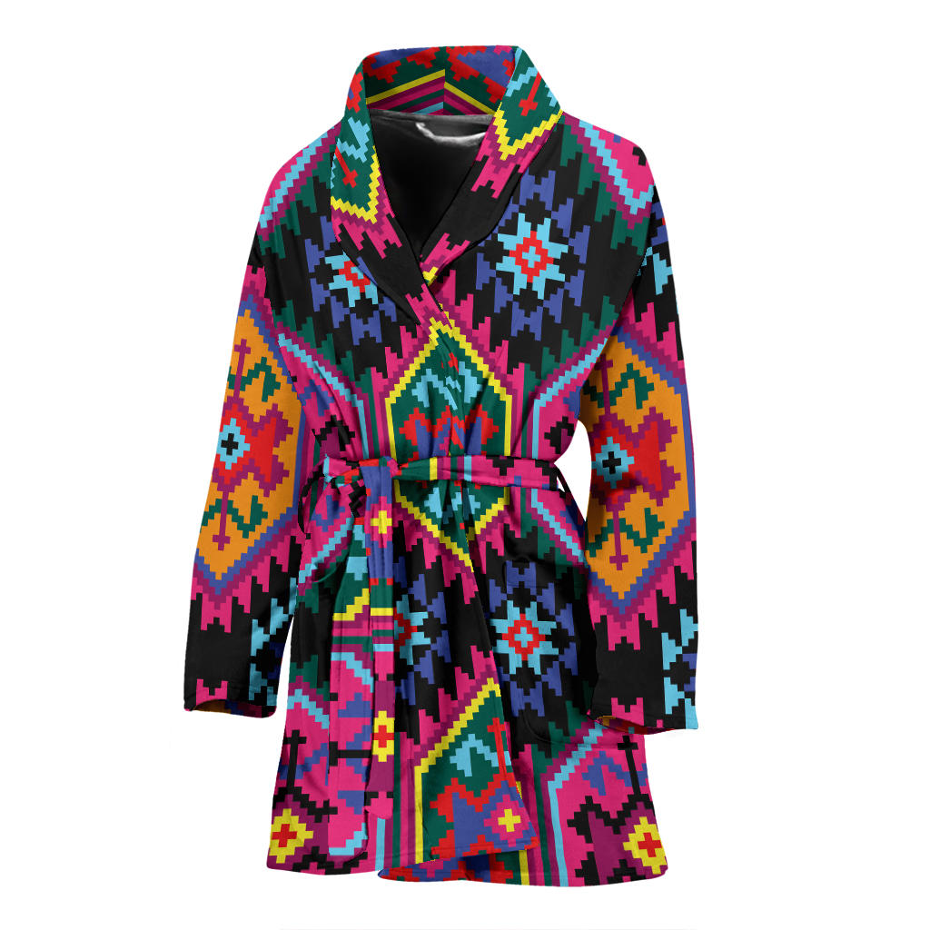 Mexican Pattern Print Design 02 Women Bathrobe