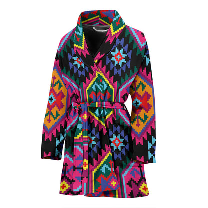 Mexican Pattern Print Design 02 Women Bathrobe