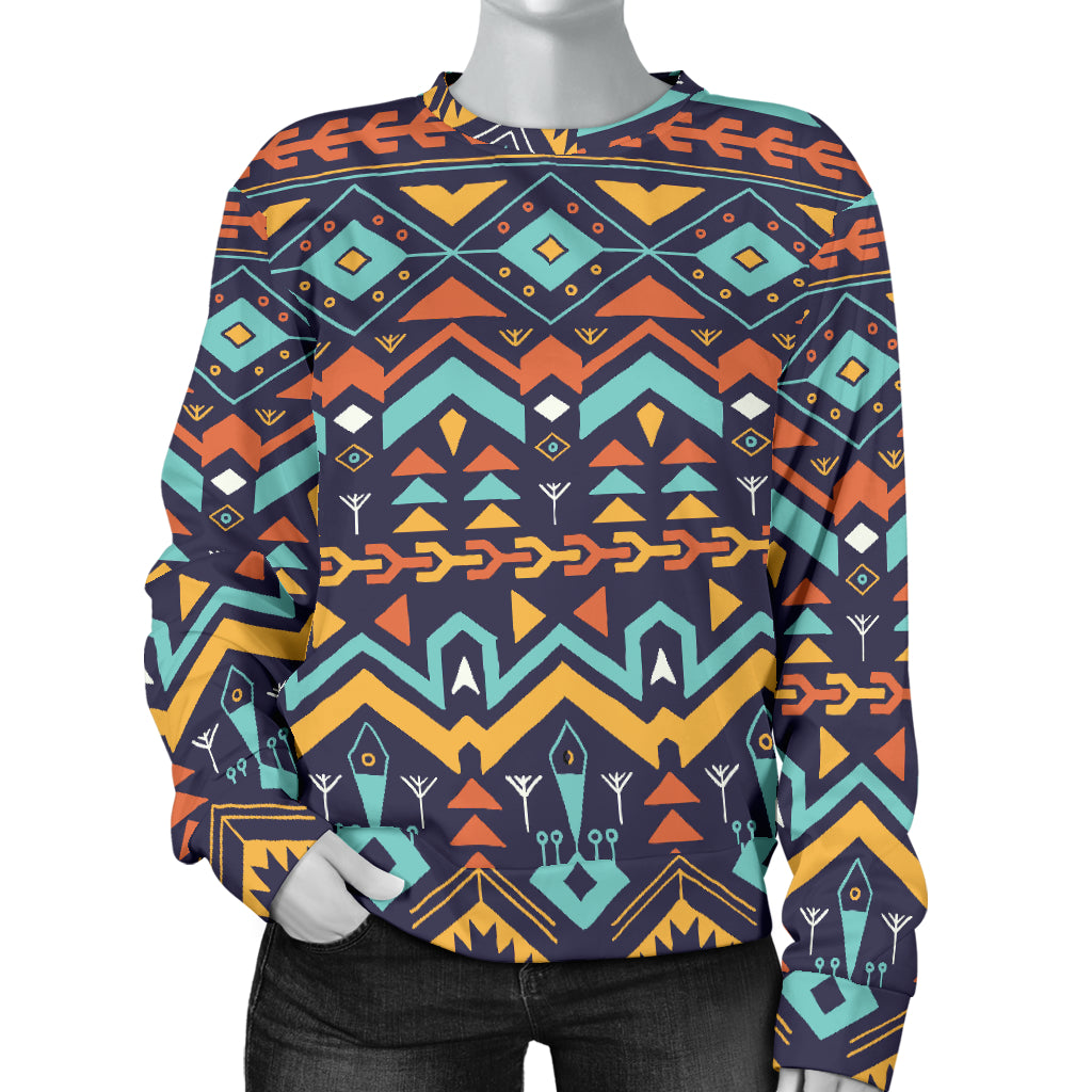 Aztec Style Print Pattern Women Long Sleeve Sweatshirt