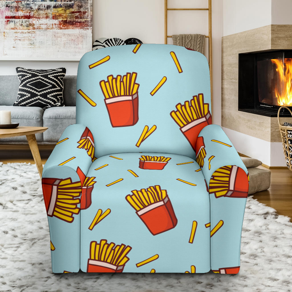 French Fried Pattern Print Design 02 Recliner Slipcover with Pocket