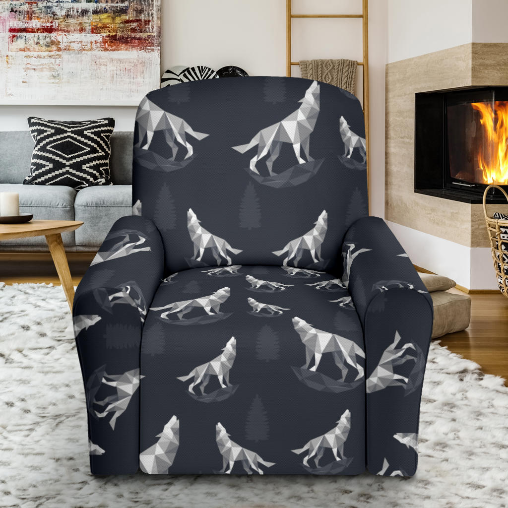 Wolf Print Design LKS303 Recliner Slipcover with Pocket