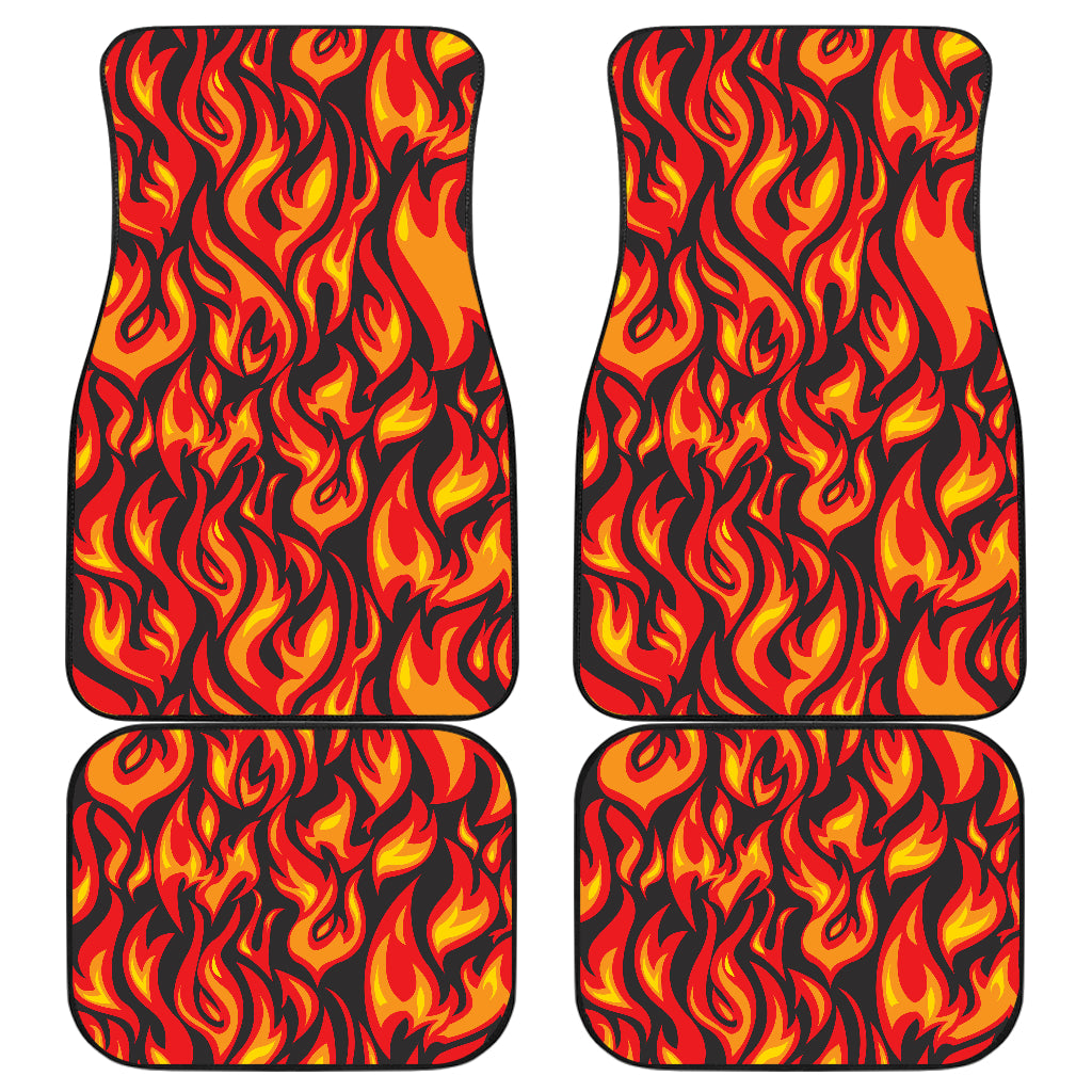 Flame Fire Print Pattern Car Floor Mats Front Back