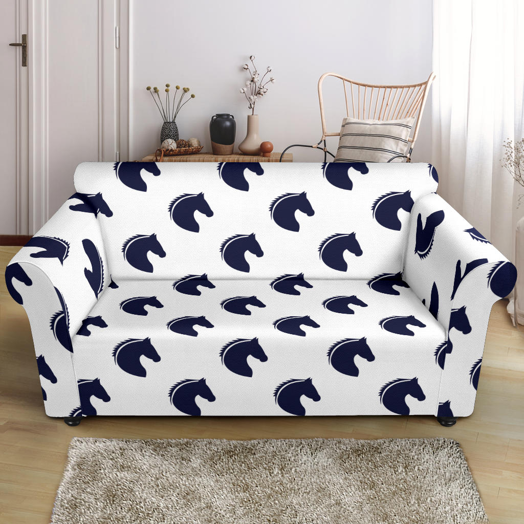 Horse Head Print Design LKS303 Loveseat Couch Slipcover