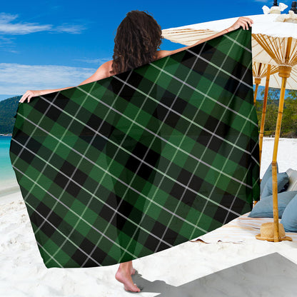 Plaid Green Pattern Print Design A05 Sarong Pareo Wrap