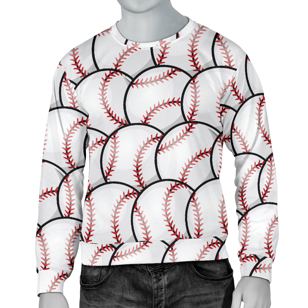 Baseball Pattern Men Long Sleeve Sweatshirt