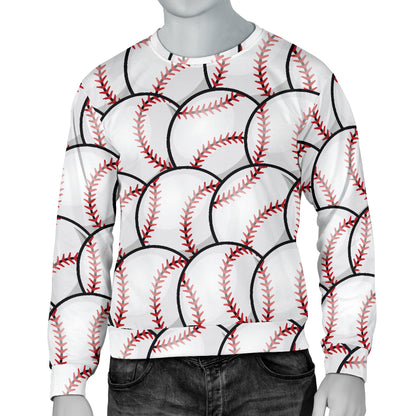 Baseball Pattern Men Long Sleeve Sweatshirt