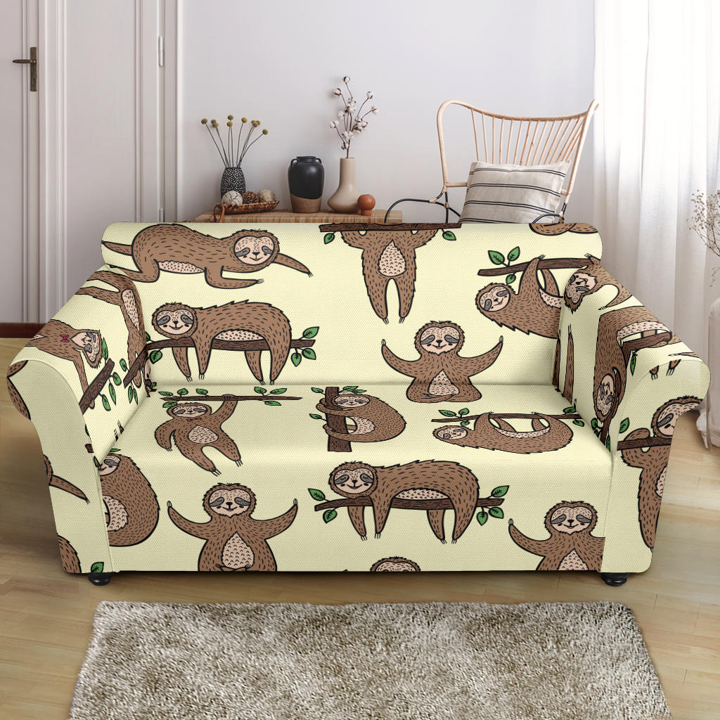 Sloth Print Design LKS3010 Loveseat Couch Slipcover