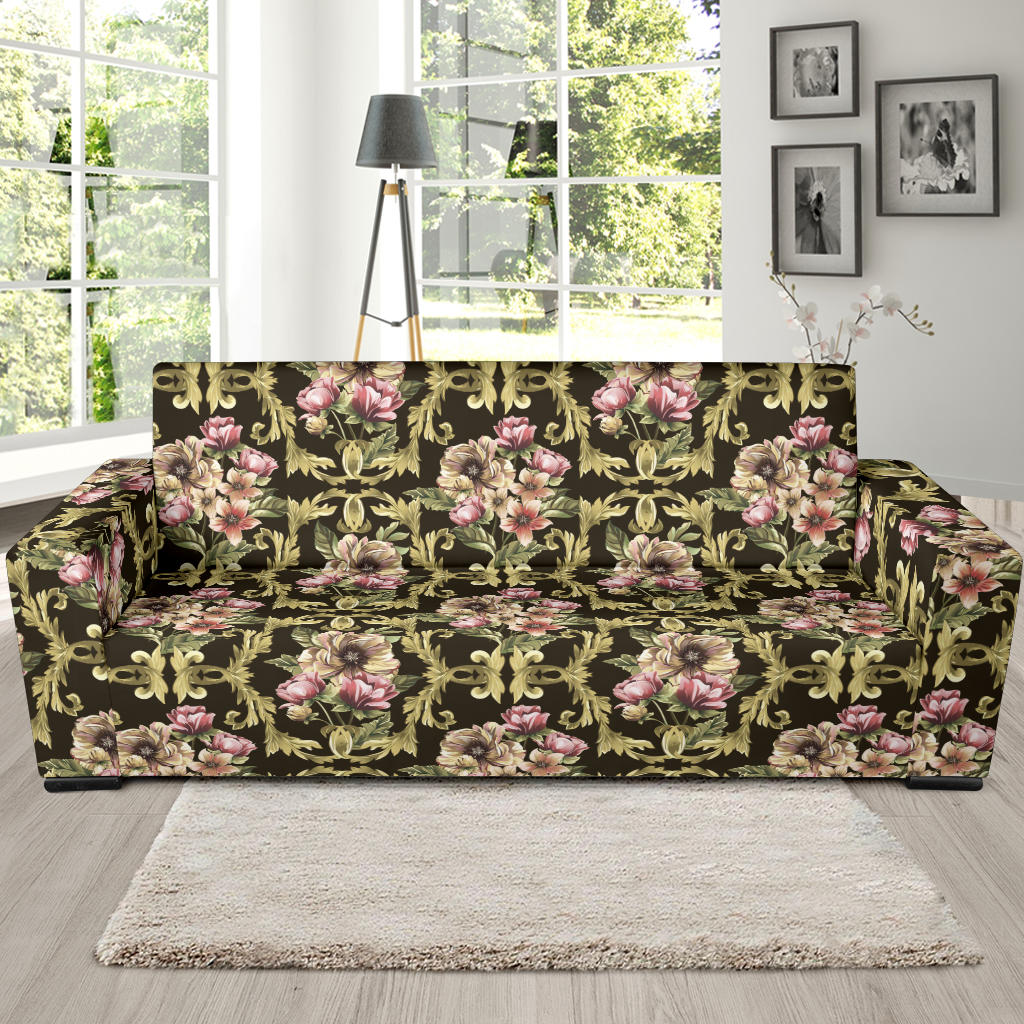 Baroque Pattern Print Design 02 Sofa Slipcover