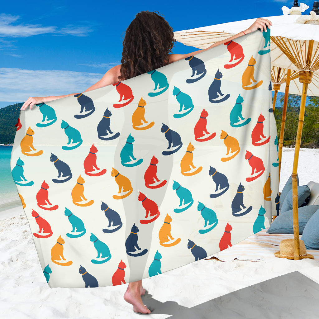 Cat Pattern Print Design 03 Sarong Pareo Wrap
