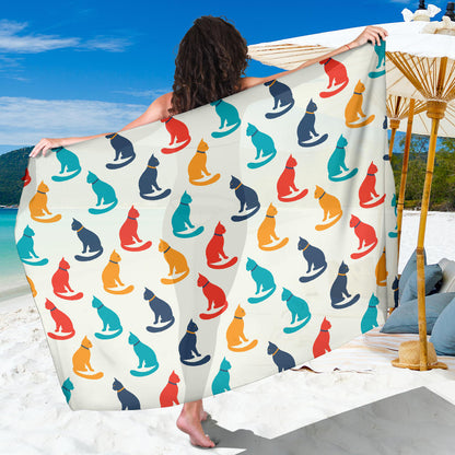 Cat Pattern Print Design 03 Sarong Pareo Wrap