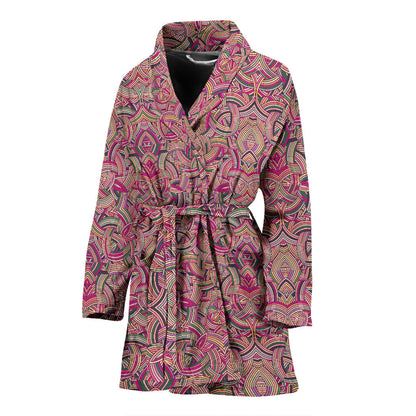 Celtic Pattern Print Design 04 Women Bathrobe