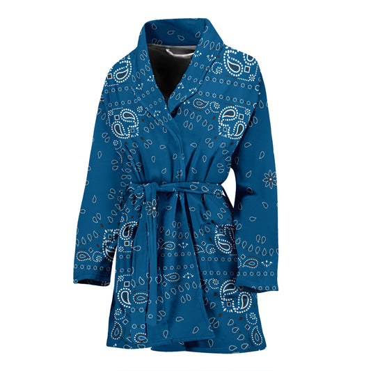 Bandana Blue Print Design LKS301 Women Bathrobe