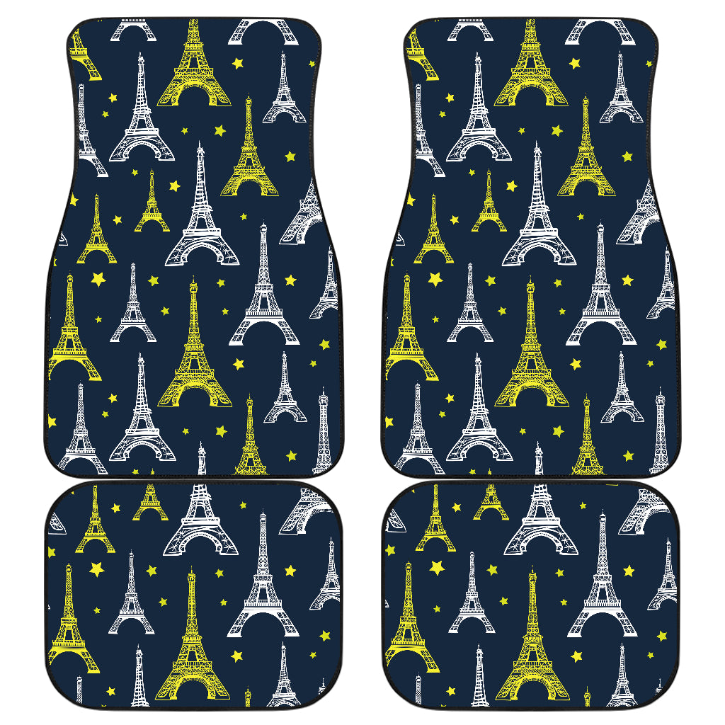 Eiffel Tower Star Print Car Floor Mats Front Back