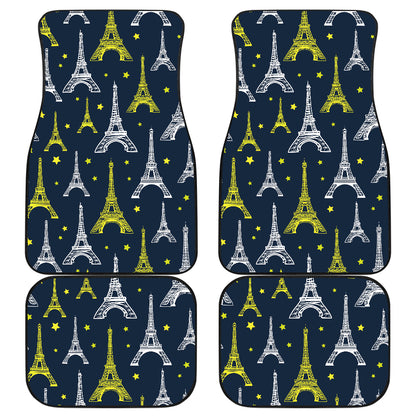 Eiffel Tower Star Print Car Floor Mats Front Back