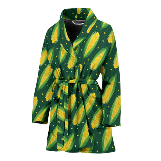 Corn Pattern Print Design 03 Women Bathrobe