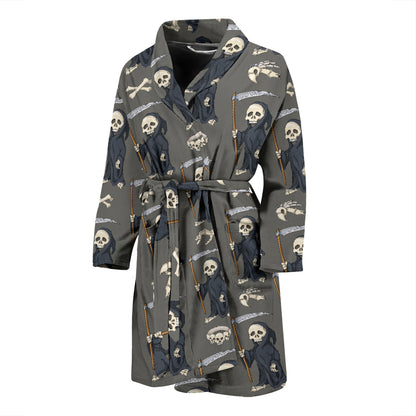 Skeleton Print Design LKS308 Men Bathrobe