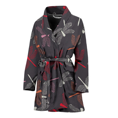 Dragonfly Pattern Print Design 01 Women Bathrobe