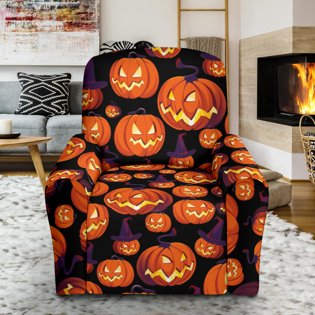 Halloween Pattern Print Design 04 Recliner Slipcover with Pocket