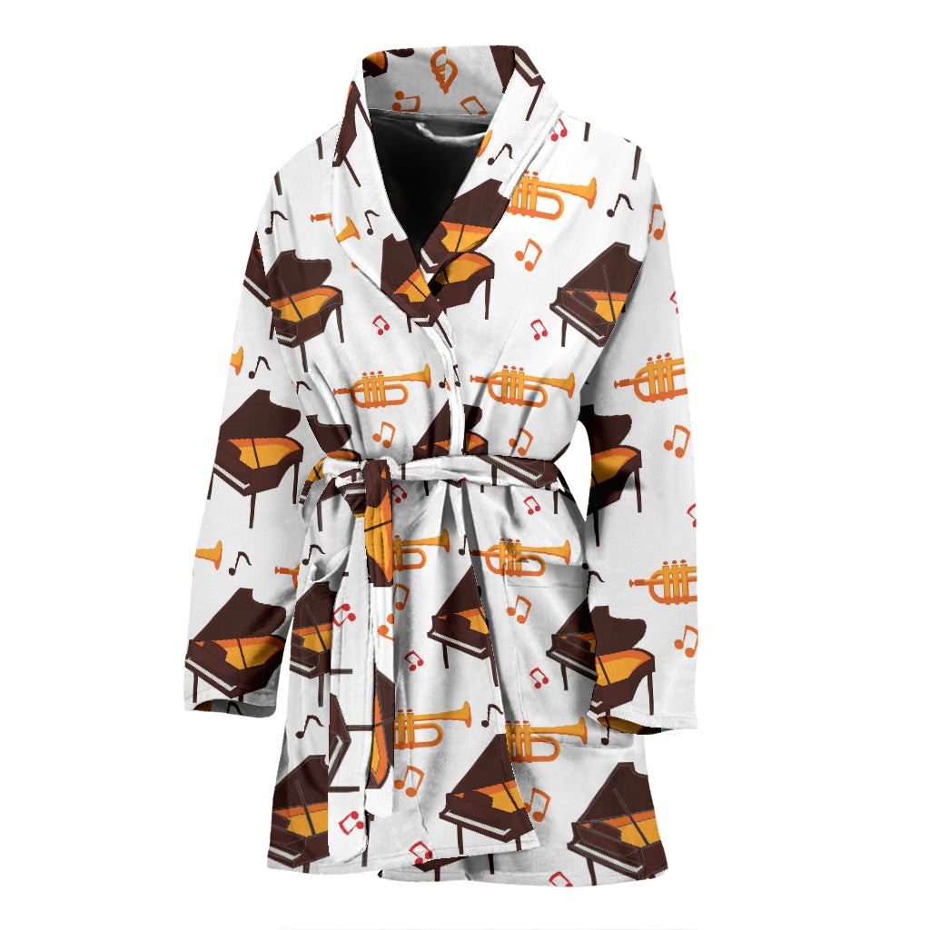Piano Print Design LKS406 Women Bathrobe