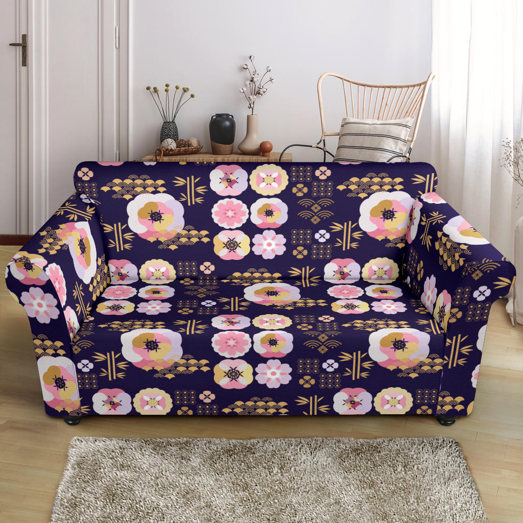 Sakura Japan Style Print Design LKS302 Loveseat Couch Slipcover