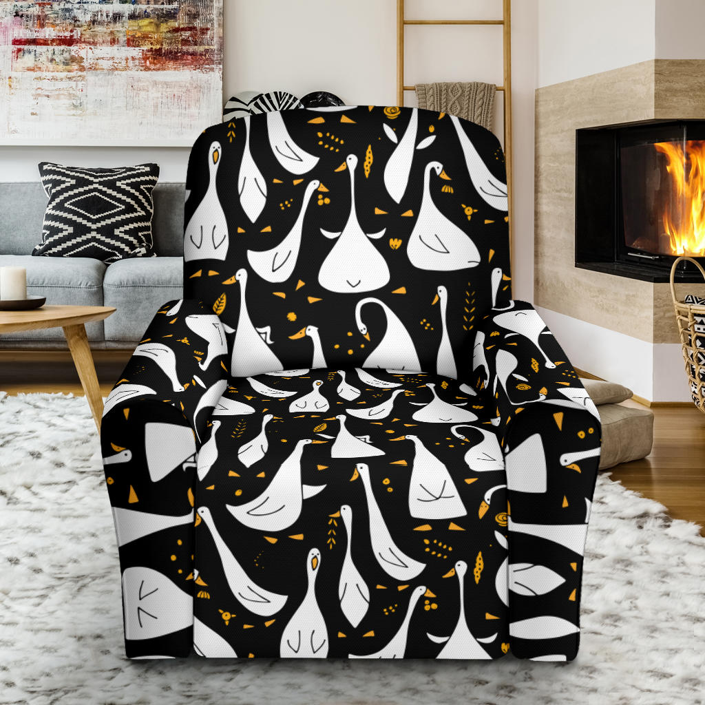 Goose Print Design LKS401 Recliner Slipcover with Pocket