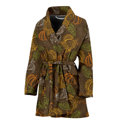 Thanksgiving Print Design LKS301 Women Bathrobe