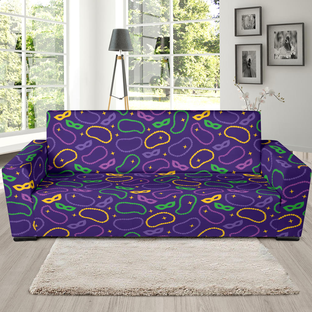 Mardi Gras Pattern Print Design 04 Sofa Slipcover