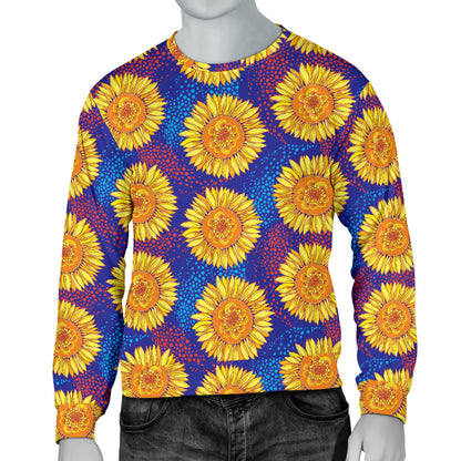 Sunflower Hand Drawn Style Print Men Long Sleeve Sweatshirt