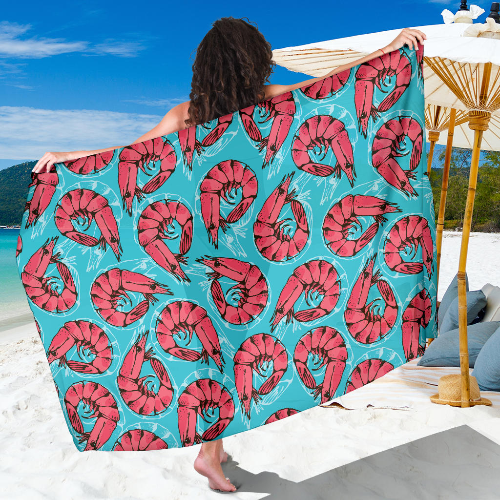 Prawn Pattern Print Design 01 Sarong Pareo Wrap