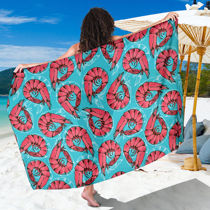 Prawn Pattern Print Design 01 Sarong Pareo Wrap