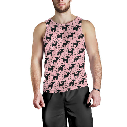 Chihuahua Pink Print Pattern Men Tank Top