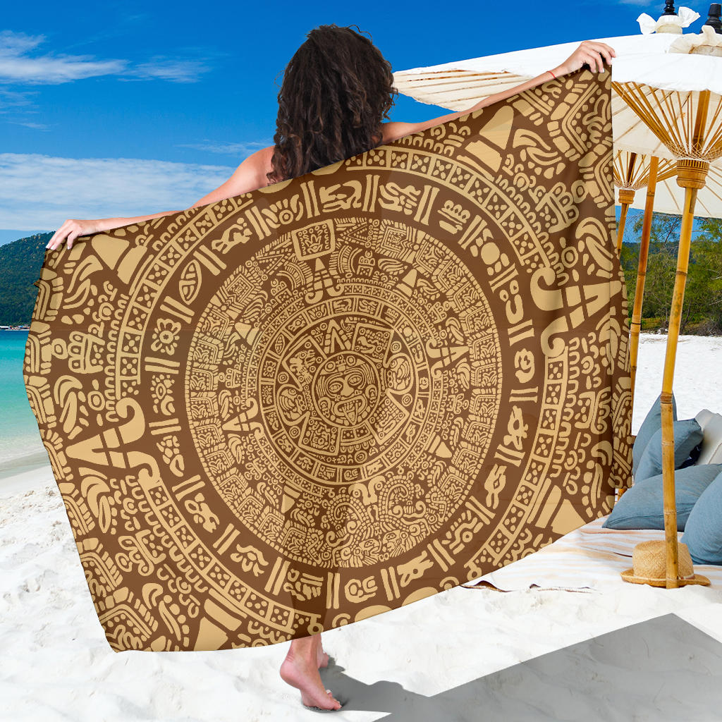 Mayan Pattern Print Design 01 Sarong Pareo Wrap
