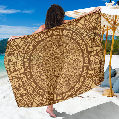 Mayan Pattern Print Design 01 Sarong Pareo Wrap