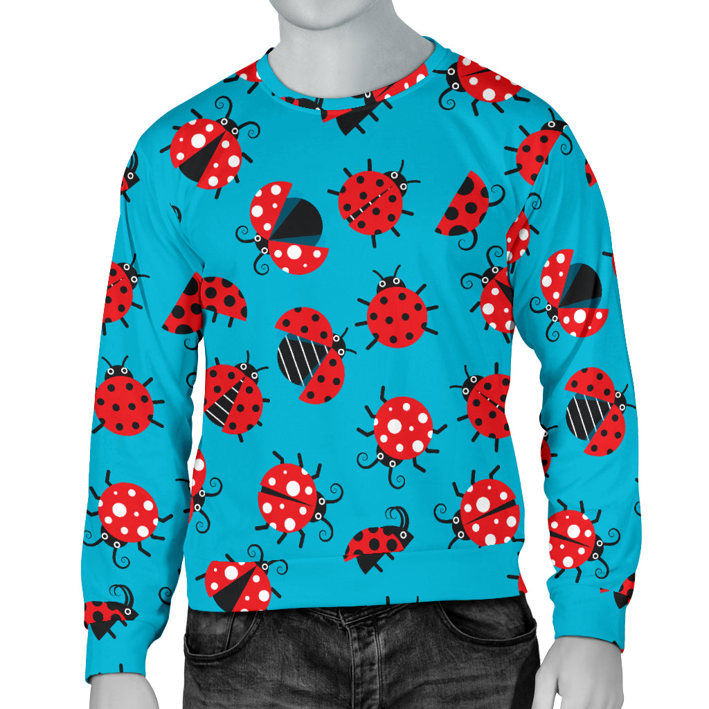 Ladybug Action Print Pattern Men Long Sleeve Sweatshirt