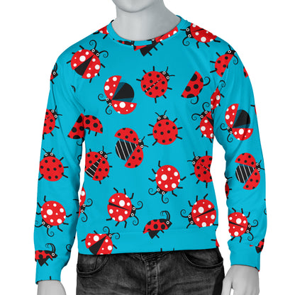 Ladybug Action Print Pattern Men Long Sleeve Sweatshirt