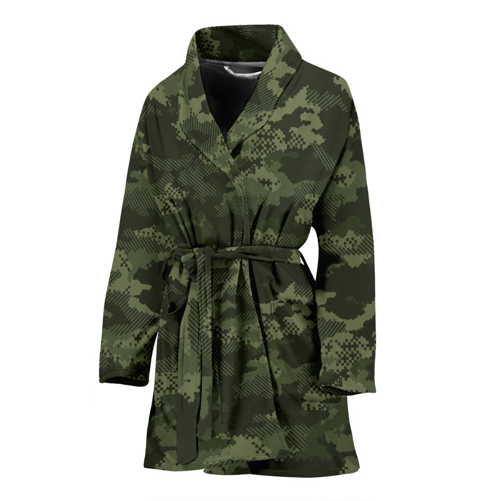 Army Camouflage Pattern Print Design 02 Women Bathrobe