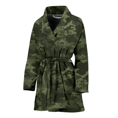 Army Camouflage Pattern Print Design 02 Women Bathrobe