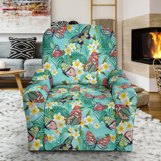 Butterfly Pattern Print Design 09 Recliner Slipcover with Pocket