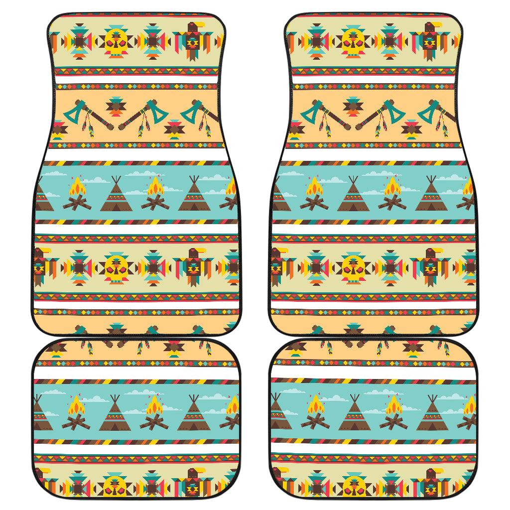 American indian Life Pattern Car Floor Mats Front Back