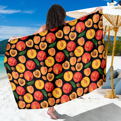 Peach Pattern Print Design A02 Sarong Pareo Wrap