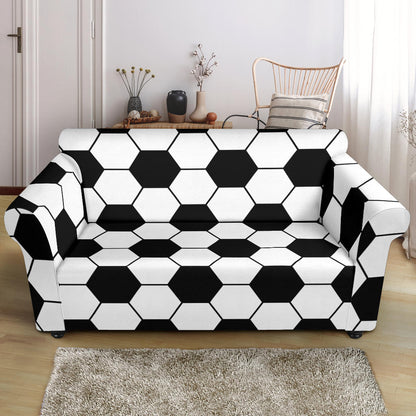 Soccer Ball Texture Print Design LKS303 Loveseat Couch Slipcover