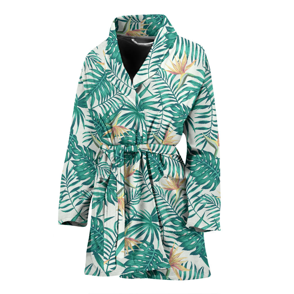Bird Of Paradise Pattern Print Design 05 Women Bathrobe