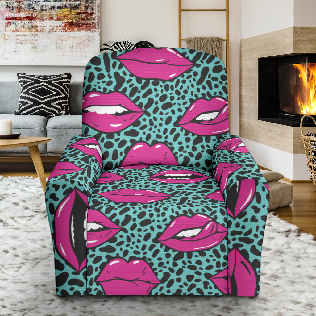 Lip Pattern Print Design 04 Recliner Slipcover with Pocket