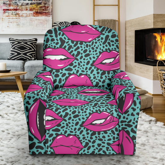 Lip Pattern Print Design 04 Recliner Slipcover with Pocket