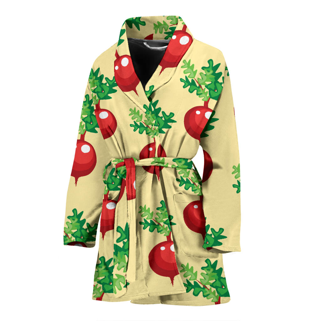Radish Pattern Print Design A02 Women Bathrobe