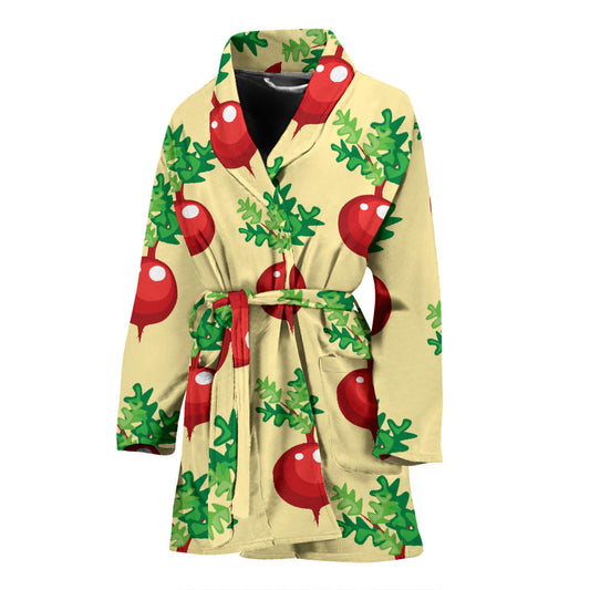 Radish Pattern Print Design A02 Women Bathrobe