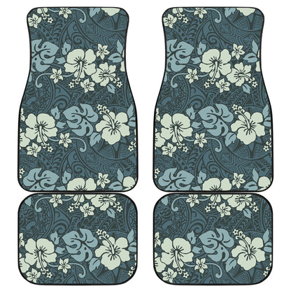 Flower Hawaiian Hibiscus Style Print Pattern Car Floor Mats Front Back