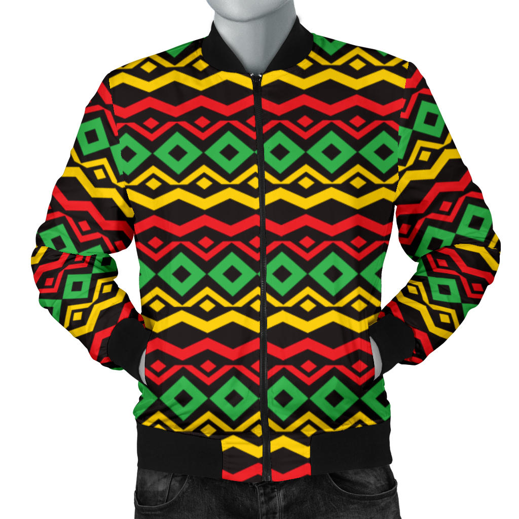 Rasta Reggae Color Themed Men Bomber Jacket