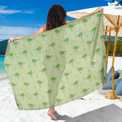 Budgerigar Pattern Print Design 02 Sarong Pareo Wrap